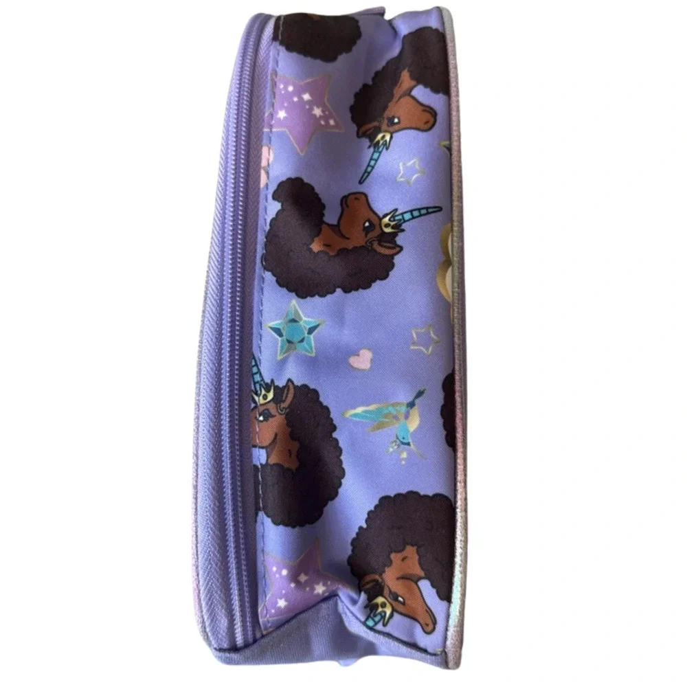 Purple Afro Unicorn Lunch Box Magical Kids School Insulated Lunches Tote Bag NEW